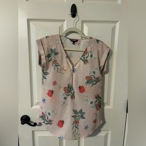 Floral Print 1/2 Zip Blouse